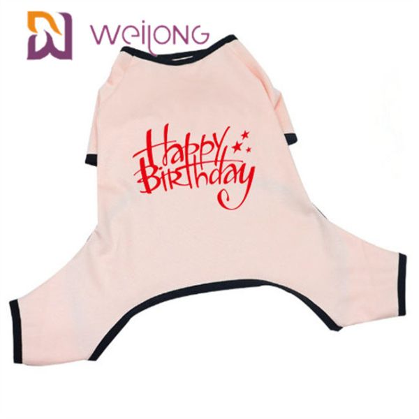 Buy Spring / Summer Birthday Pet Pajama CVC Jersey Puppy Pajamas at wholesale prices