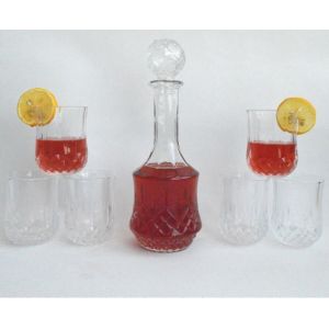 Quality GLASS WINE DECANTER WITH 4 CUPS for sale