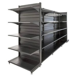 Factory Custom Size Color metal gondola shelving conveni store shelf black super