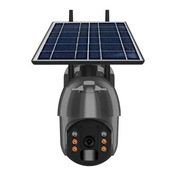 Black Weatherproof Solar SIM Card Camera Outdoor Wireless WiFi 4G Solar PTZ