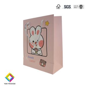 Cute Animal Paper Bags With Handle Custom Printed Paperboard