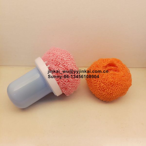 Nano Fiber Dish Scrubber Non-Scratch Scouring Pads for Non-Stick Cookware Ring Scourer, Assorted Colors 1pcs with 1handle