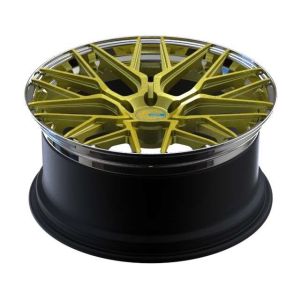 Matt Black Gold Center 5x120 3 Piece Wheels