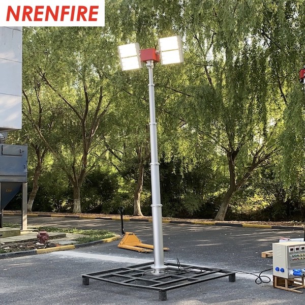 6m pneumatic telescopic mast light tower for fire truck-pan tilt unit-remote control