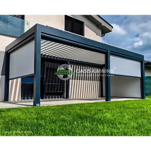 Adjustable 0-100 Degree Aluminum Louvered Pergola with 5-Year Warranty and
