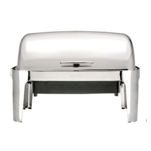 Stainless Steel Rectangular Roll Top Chafing Dish Set With 2 x 4.0Ltr Soup