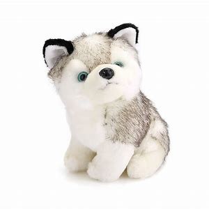 China Adorable 18cm Lounging sitting Siberian Husky Stuffed Animal on sale