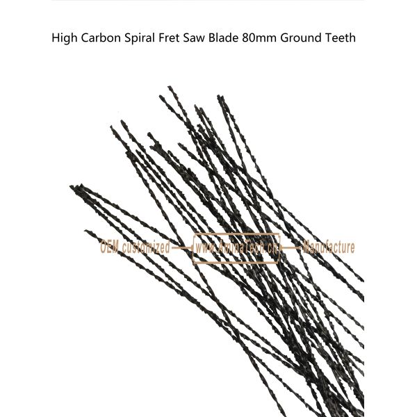 High Carbon Spiral Fret Saw Blade 80mm Ground Teeth,Power Cut for Carton Moulder, Carving Hole on Wood or PVA
