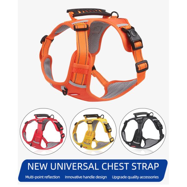 New pet chest harness vest-style reflective large dog chest harness explosion-proof dog traction rope