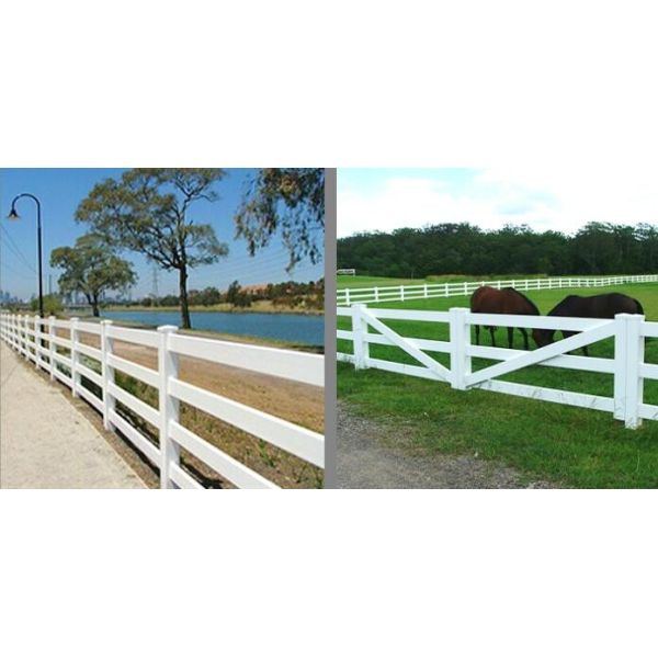 100% Virgin Pvc Welded Wire Mesh Fence Vinyl 3 Rail White For Ranch Livestock Farm Horse