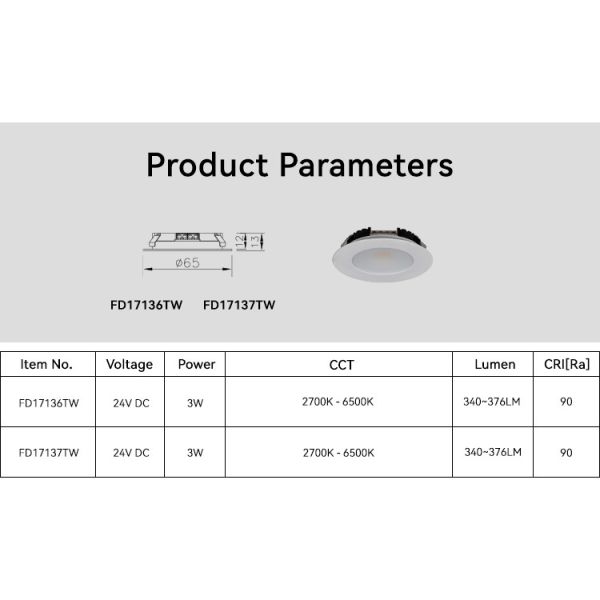 Tunable Recessed Under Cabinet Led Lighting 3W IP44 Ultra Thin Under Cabinet Light