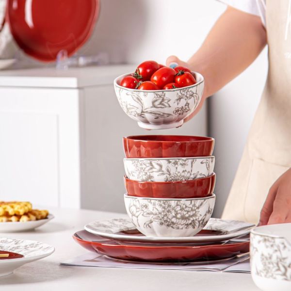 Irregular Nordic Ceramic Pumpkin Plate Set For 12 People Porcelain Table Plates Party