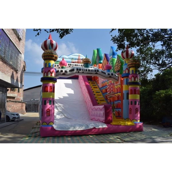 Buy Simple Classic Commercial Inflatable Water Slides / Colourful Inflatable Dry Slide at wholesale prices