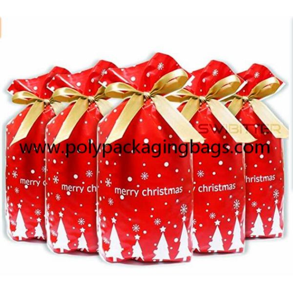 Buy Biodegradable CPE Drawstring Christmas Gift Bags at wholesale prices
