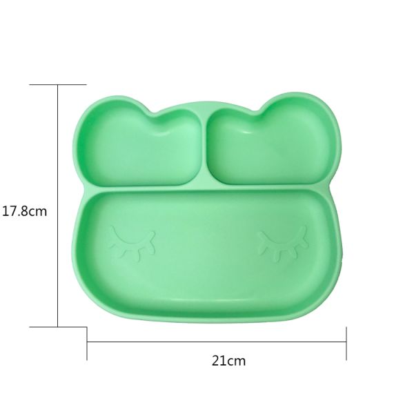 Baby Feeding Silicone Plate Premium Quality Customized Frog Shape Food Grade