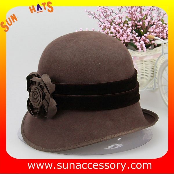 Fashion hot sale cloche hats for ladies,100% Australia wool felt hats for women
