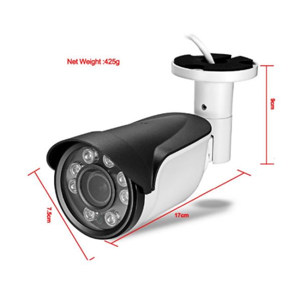 Outdoor IP66 Network IP Camera , Bullet Surveillance Cameras 18pcs SMD LED