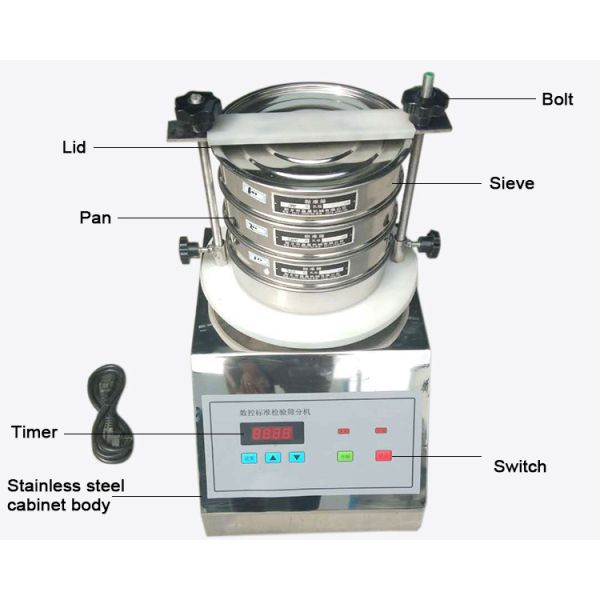 High Frequency Ultrasonic Screen Test Sieve Shaker For Fine Material Screening