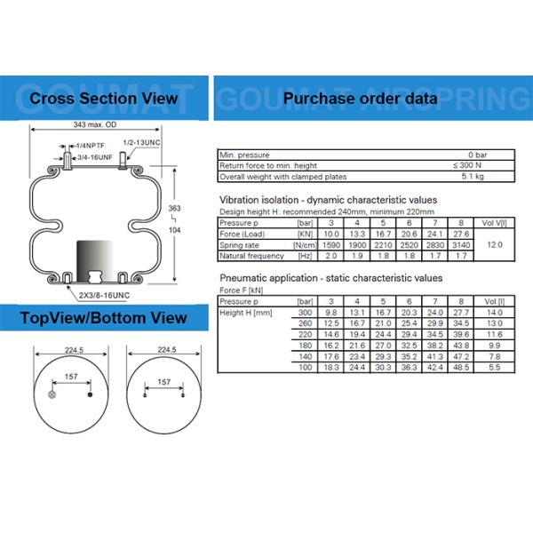 W01-358-7550 Firestone Air Bag Kit / Air Suspension Parts For Watson & Chalin Histeer AS-0087
