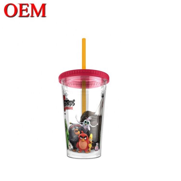 Buy Custom Figure Double Walled Plastic Straw Cup Reusable Water Cup OEM Plastic Toy Factory at wholesale prices