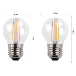 Quality G45 E27 Edison COG lamp LED Filament Bulb Candelabra Light clear and forsted milky cover for sale