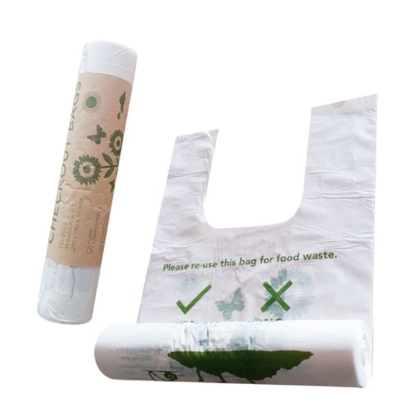 drawstring 100% eco friendly direct manufacturing factory compostable garbage bags on roll, Sealing & Handle and Customi