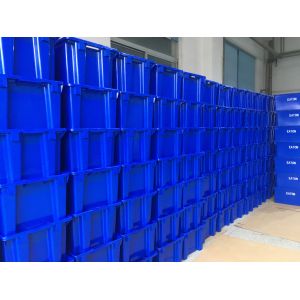 Gray FIRST Stackable Plastic Turnover Crate for Space-Saving File Transportation