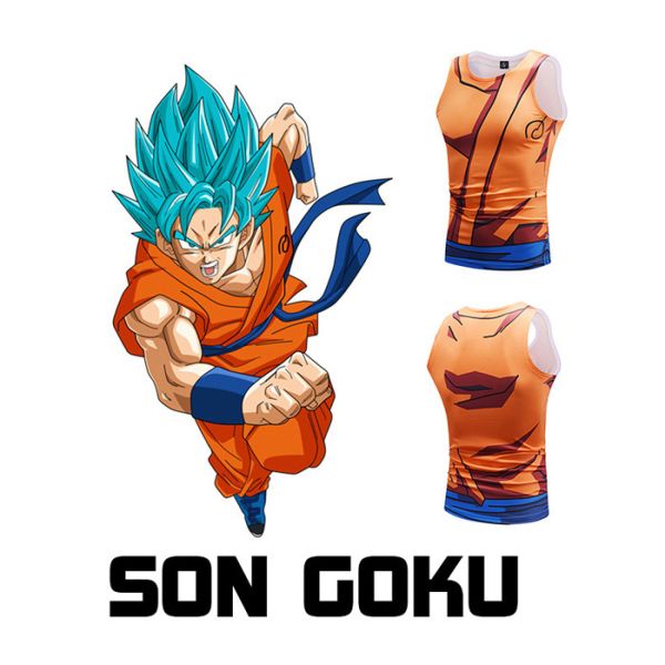Buy Summer Bodybuilding T Shirts For Male / Dragon Ball Z Tees Son Goku Vegeta Tops at wholesale prices
