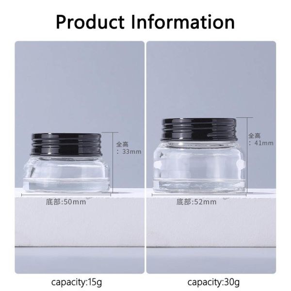 100ml Push Transparent Lotion Bottle Cream Refillable Glass Perfume Bottle