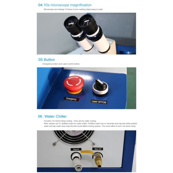 100W YAG Spot Jewelry Laser Welder With Microscope Fit Silver Gold Copper