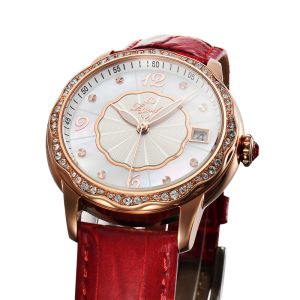 Cowhide Strap Automatic Mechanical Watch Noctilucous Luxury Diamond