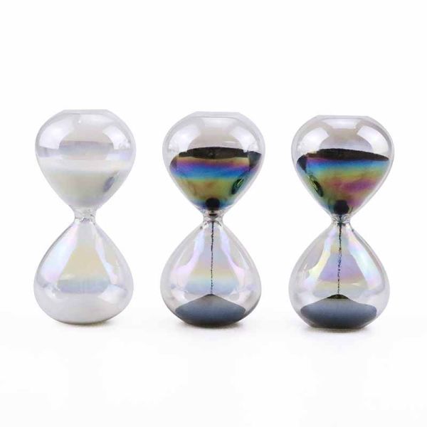 Classic Glass Sand Timer Hourglass Sand Clock Black And White