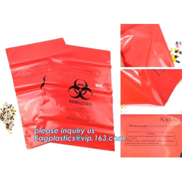 Buy Medical Specimen Bag with k pounch, biohazard infectious waste bag/bio hazard medical waste bin liner, bagplastics at wholesale prices