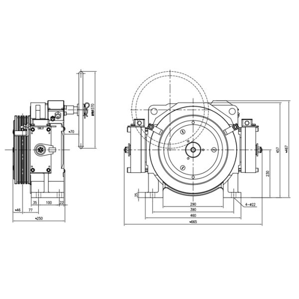 IP41 Elevator Gearless Traction Machine For Lift Traction System