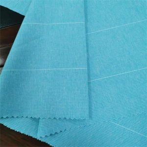 Stripe Cationic Knit Polyester Spandex Fabric 170gsm Poly Woven