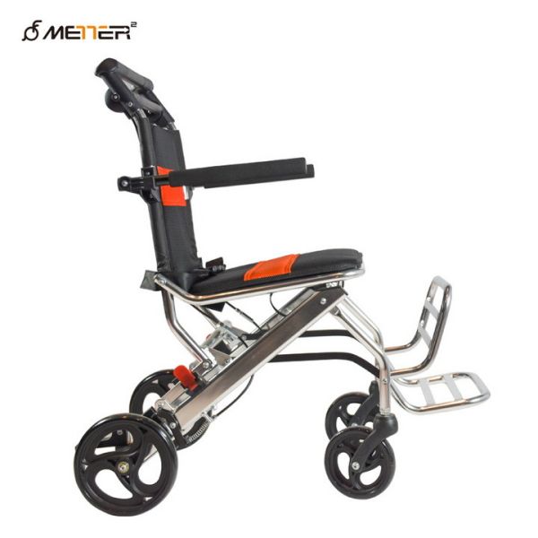 Buy 100KG Load Folding Manual Wheelchair With Linkage Brake Light Weight at wholesale prices