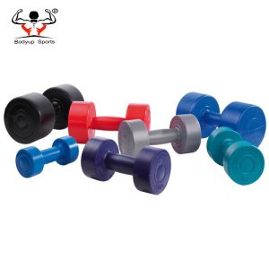 Round Shaped Plastic Coated Dumbbells Beautiful Appearance Customized Logo