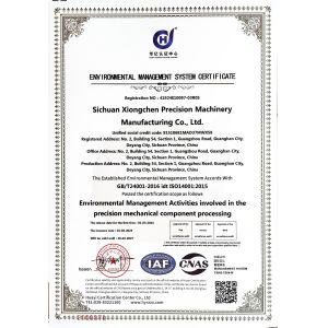 Sichuan Xiongchen Precision Machinery Manufacturing Co., Ltd. Certifications