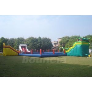 Durable Inflatable Water Park Slides With Big Pool For Beach Or Hotel