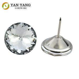 Quality wholesale diamond glass sofa button crystal buttons for furniture for sale