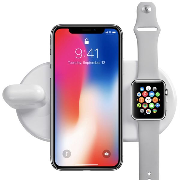 Buy Pearl White 9V 11mm Qi Standard Wireless Charging Pad at wholesale prices