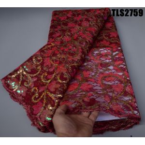 Good quality sequins lace wedding dress african french lace fabric bridal