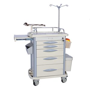 China Hospital Abs Plastic Dressing Emergency Medicine Medical Trolley on sale