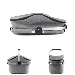 Hand Collapsible BBQ Cooler Bag Folding Picnic Equipment Basket