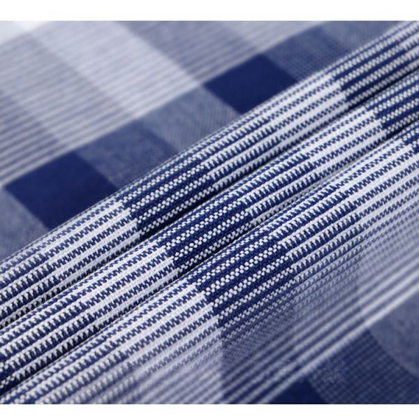 Men's Slim Fit Plaid Shirt in Viscose/Polyester/Spandex for Spring/Autumn Office Wear