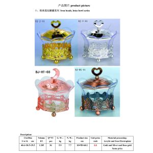 T3-Arabia Exquisite Gold-plated Louhua Eight flowers Sugar bowl