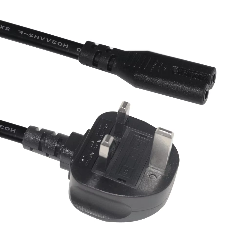 UK 3-Pin to C7 Power Cord 1.8m with 13A Fuse Black