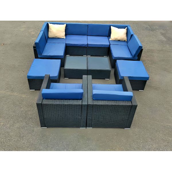 Modern Free combination Rattan Sofa Settee Table Chairs Sets UV And Waterproof For Outdoor Indoor Relaxation Furniture