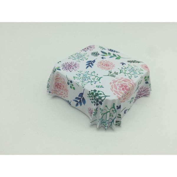 Flower Pattern Paper Baking Cups Square Cupcake Liners Baking Bread For Kid Party