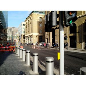 70mm Depth Brushed Stainless Steel High Security Street Bollards for Pedestrian